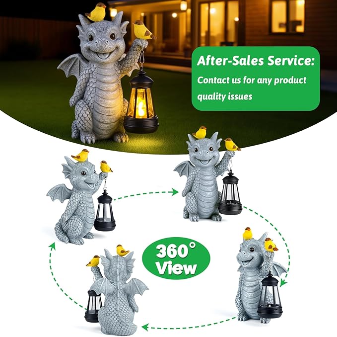 ILLUMINEW Solar Dragon Garden Statue - Image 3
