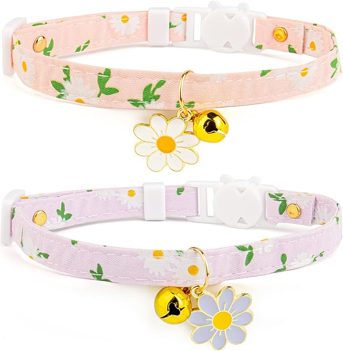 2 Pack Cotton Breakaway Cat Collar by Liugjiau