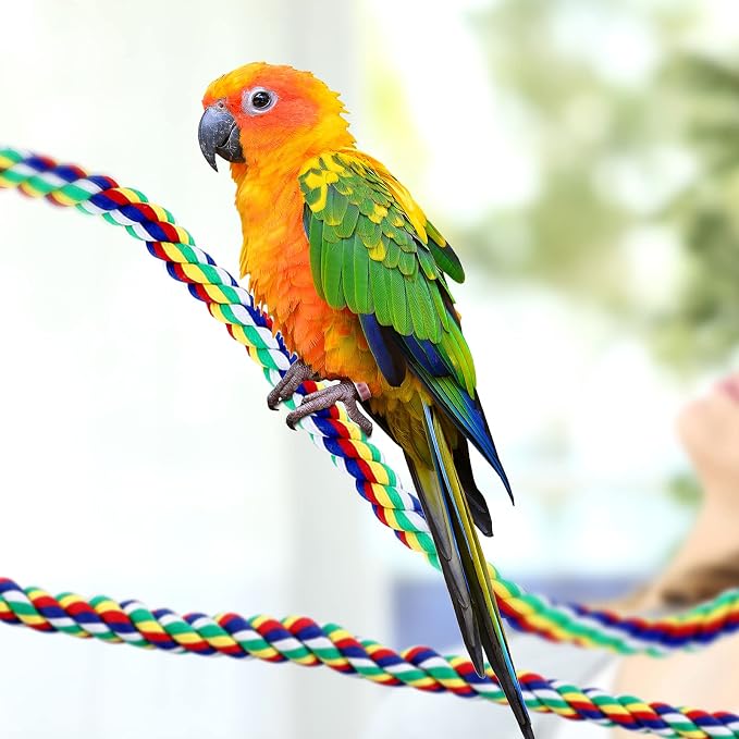 Weewooday 2 Pcs Bird Rope Perches Climbing Rope Bird Cage Accessories - Image 4