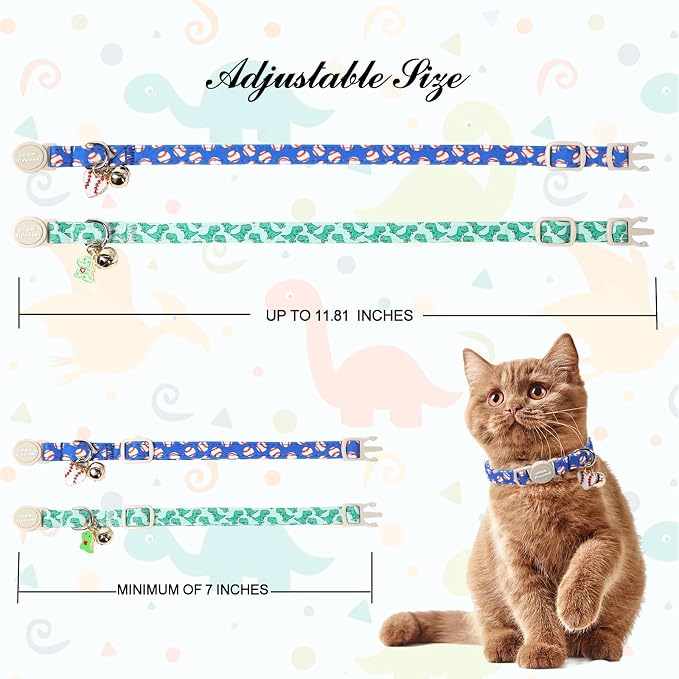 Unique Style Paws Baseball Kitten Collars, Cute Blue Cats Collar - Image 4