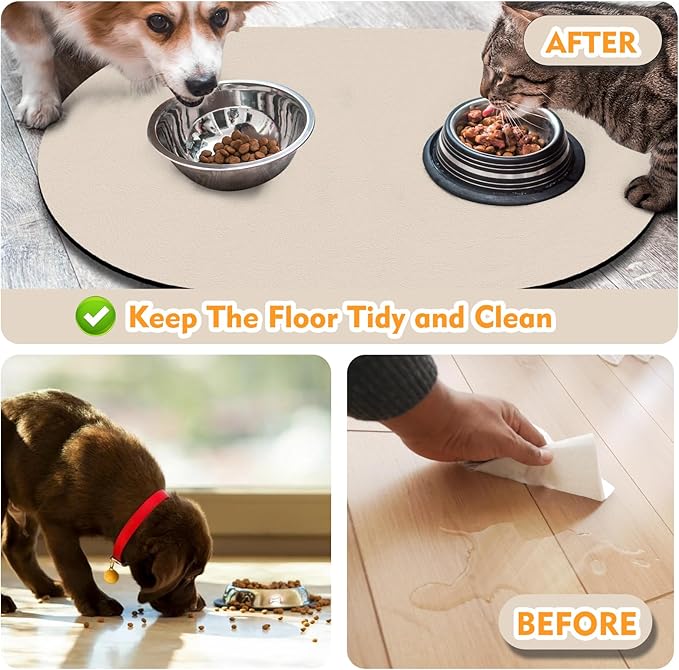 Pet Feeding Mat – 20''x12'' Absorbent Dog Food Mat, Pet Water Mats Protect Floor - Image 5