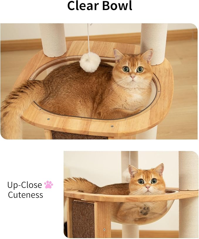 Wood Cat Tree for Large Cats, Modern Cat Tree Tower - Image 4