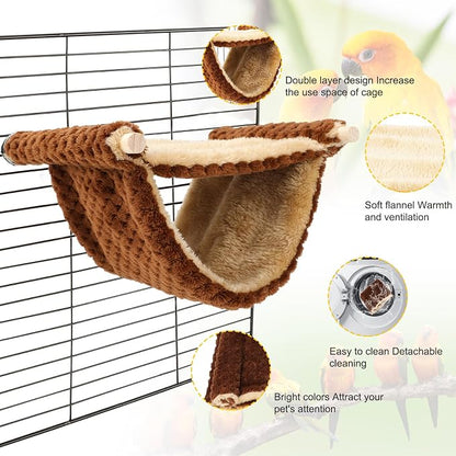BWOGUE Winter Warm Bird Nest Bed Hanging Hammock Snuggle Hut Parrot House Tent - Image 4