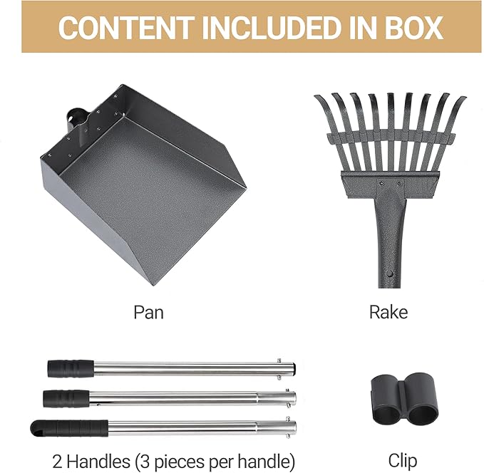 Heeyoo Dog Pooper Scooper, Dog Poop Tray and Rake Set, Pet Waste Removal Scoop - Image 5