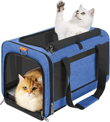 Pet Carrier Large Cats 20 lbs Top Load/Soft Sided Small Dog Travel by GAPZER