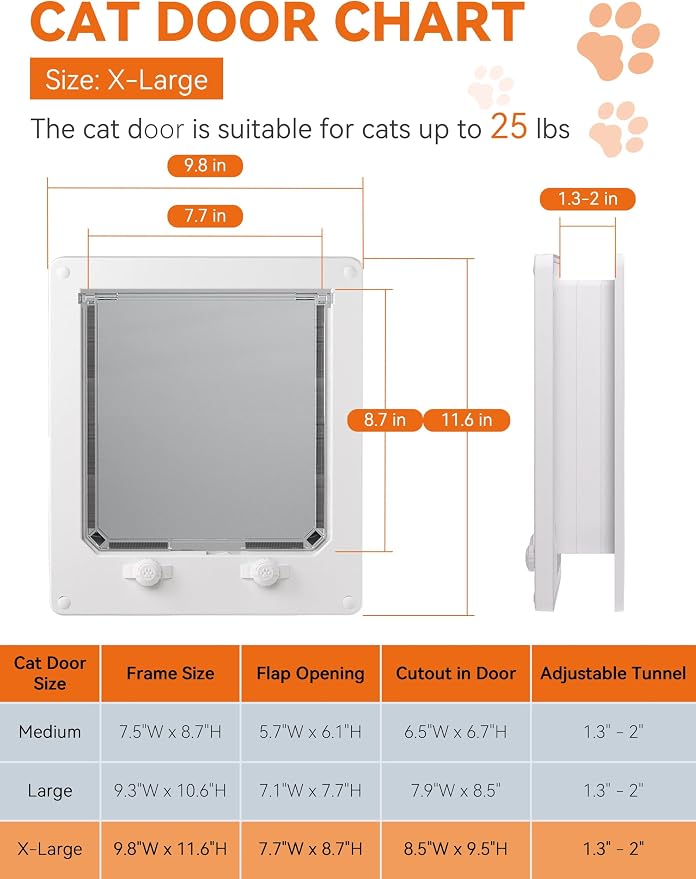 LIBBEPET Cat Door Interior Door, Indoor Cat Doors, X-Large Pet Doors - Image 3
