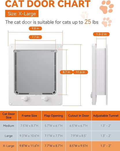 LIBBEPET Cat Door Interior Door, Indoor Cat Doors, X-Large Pet Doors - Image 3