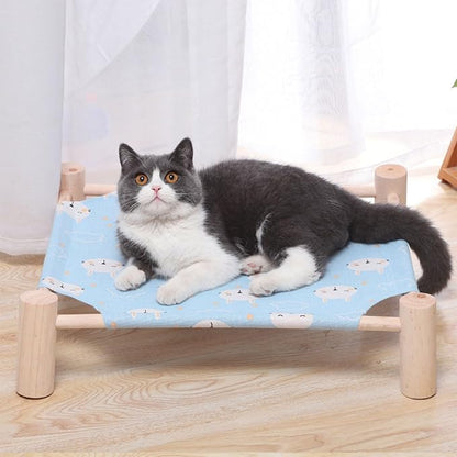 Pozico Cat & Dog Hammock Bed – Wooden Elevated Pet Cot - Image 3