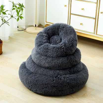 Donut Dog Bed Cat Bed Fluffy Calming Pet Bed Dog Round Bed Cat Round Bed Warm - Image 9