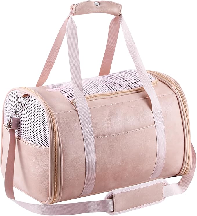 Fashion Leather Dog Carrier Cat Carrier Airline Approved Pet Carrier by StylishConfidentElegant