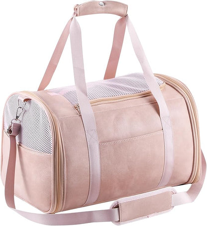 Fashion Leather Dog Carrier Cat Carrier Airline Approved Pet Carrier by StylishConfidentElegant