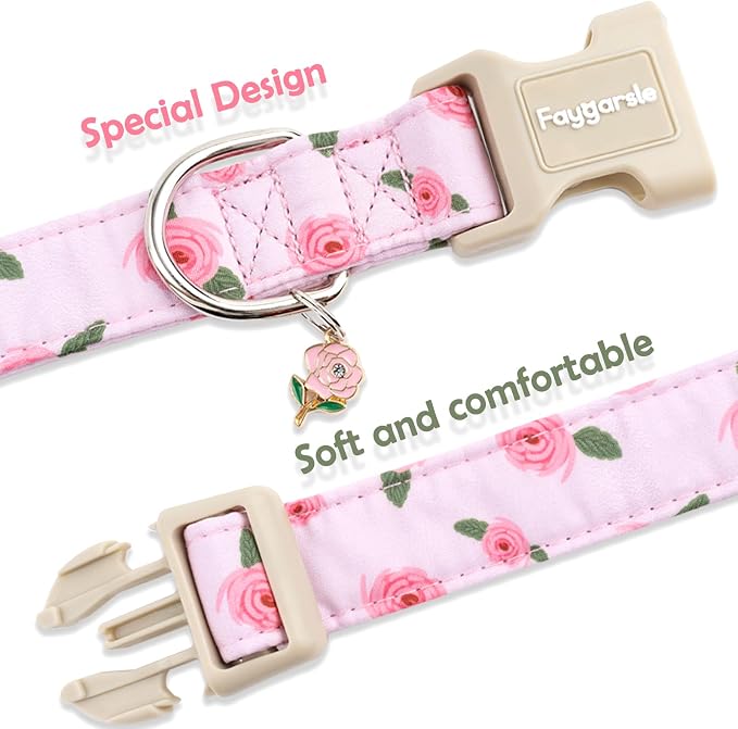 Faygarsle Pink Floral Dog Collar - Image 4