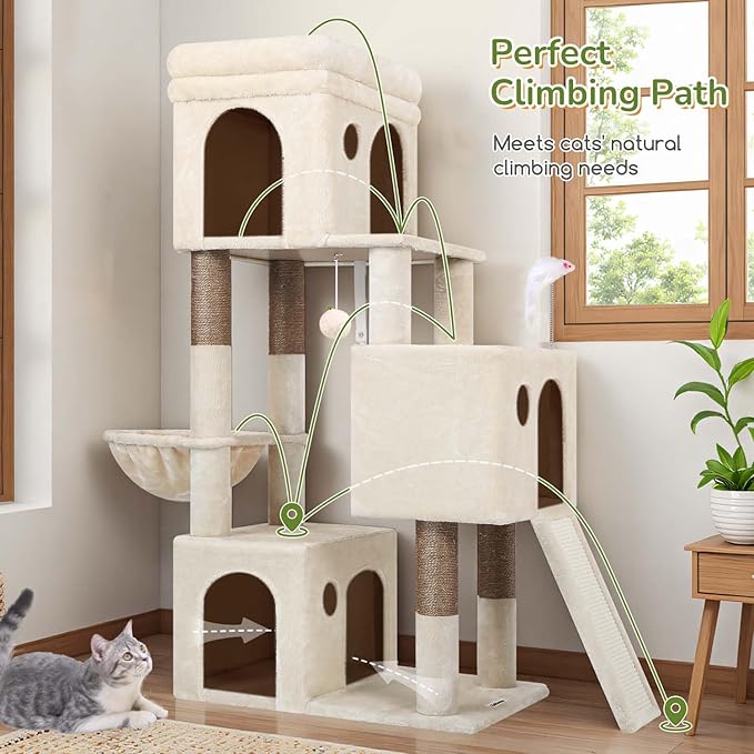Globlazer Cat Tower for Multiple Indoor Cats, 52 inch Heavy Duty Cat Tree - Image 5