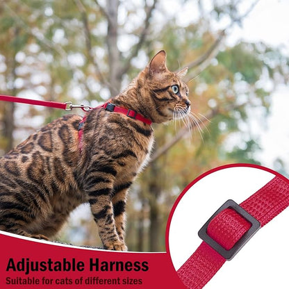 PUPTECK Adjustable Cat Harness and Leash Set Escape Proof Kitten Strap Collar - Image 5