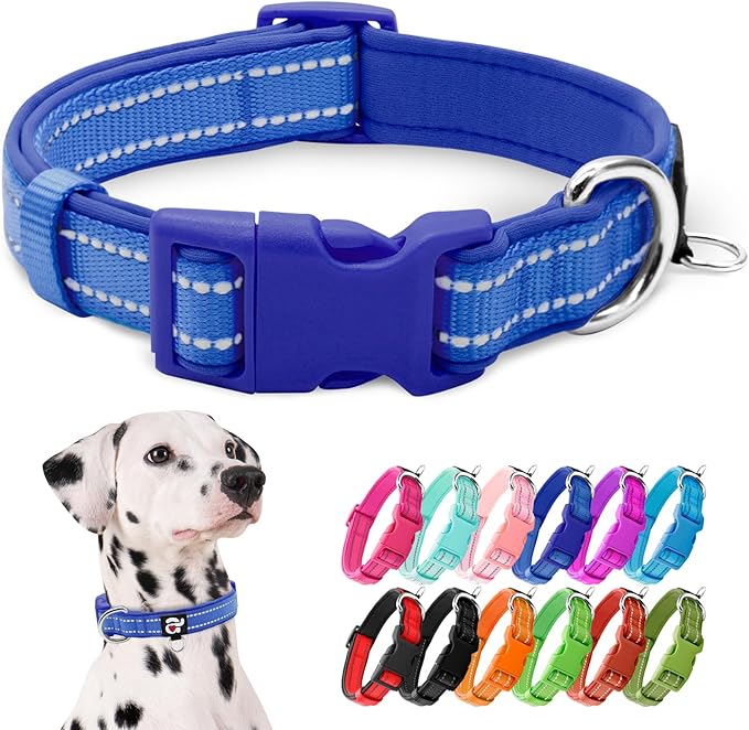 azuza Reflective Dog Collar, Soft Neoprene Padded Pet Collar by azuza