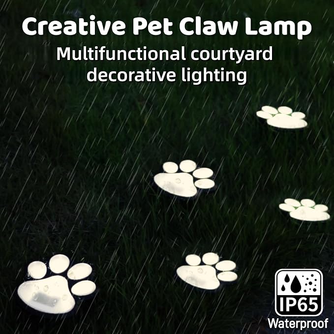3pcs-Solar Paw Print Lights, Wireless of Cat Dog Animal Solar Lights Outdoor - Image 6
