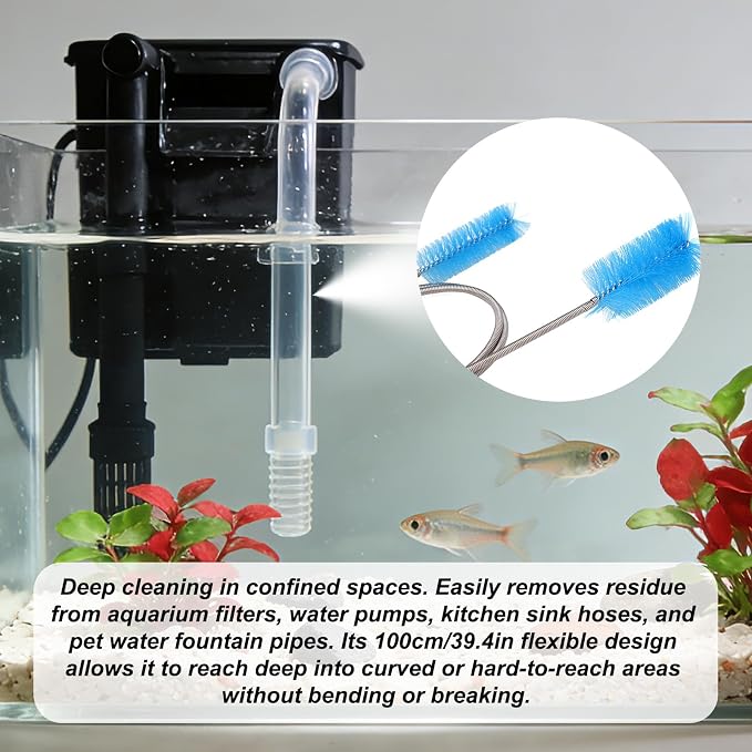 Aquarium Cleaning Tools Kit, Includes 4 Double Sided Sponge Scrubbers 2 Suction - Image 6