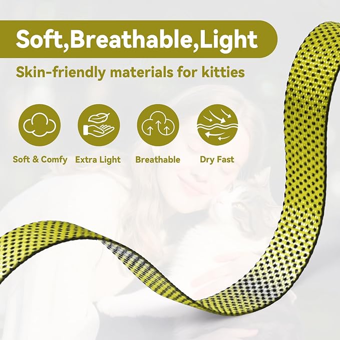 Cat Harness and Leash Set, 3-in-1 Escape Proof Adjustable, Comfortable Soft - Image 5