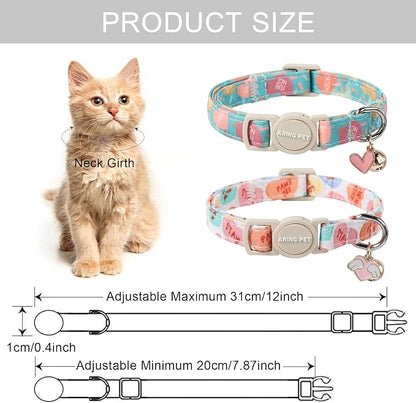 ARING PET 2 Pack Valentine's Day Cat Collars-Cute Heart Cat Collar Breakaway - Image 6