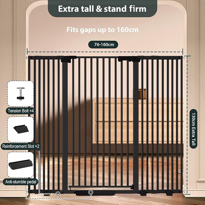 51'' Extra Wide Cat Gate Barrier 30-63'' Wide - Image 6