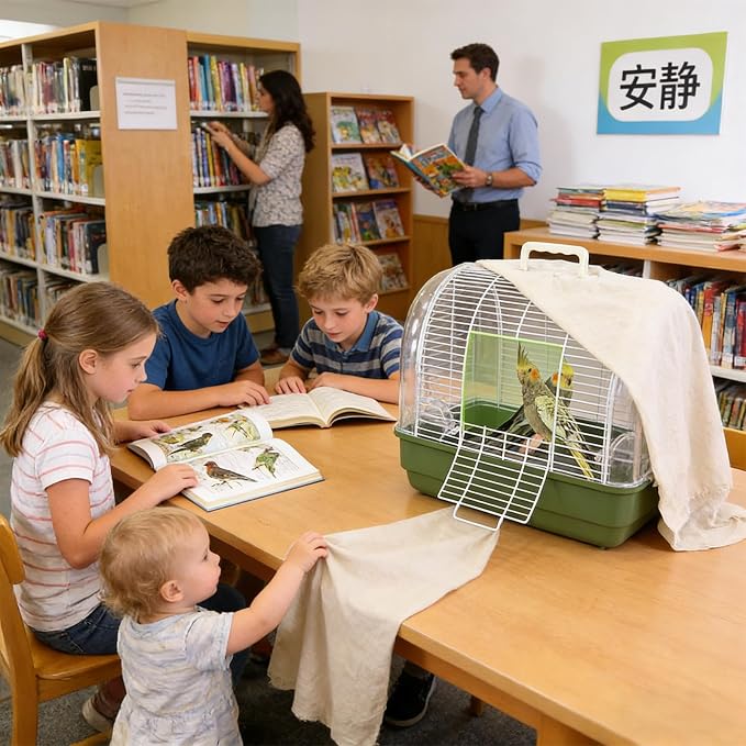 Small Bird Cage, Transparent Bird Travel Carrier, Full View Cockatiel Cage - Image 9