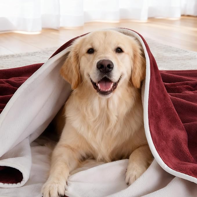 LOOBANI Waterproof Dog Blanket for Couch: Reversible Flannel Bed Blanket for - Image 2