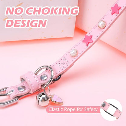 EXPAWLORER Leather Cat Collar for Girl Boy- Adjustable Pet Collar - Image 5