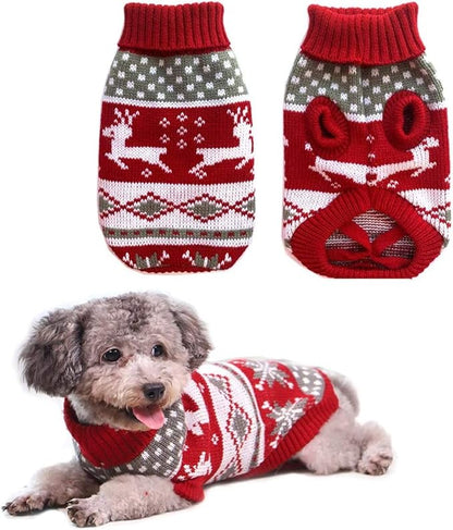 Vehomy Dog Christmas Sweaters Pet Winter Knitwear Xmas Clothes Classic Warm by Vehomy