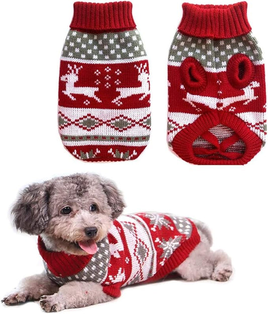 Vehomy Dog Christmas Sweaters Pet Winter Knitwear Xmas Clothes Classic Warm by Vehomy