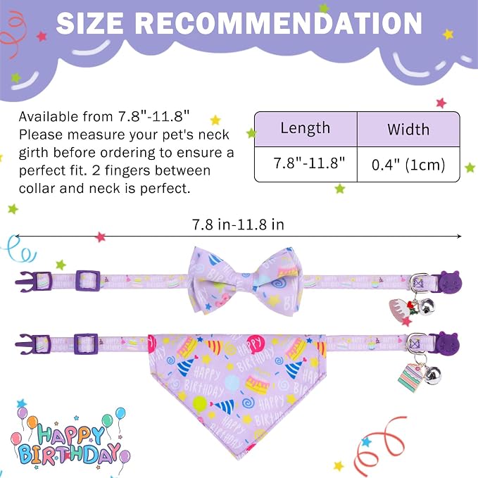 SCENEREAL Cat Bandana Collar for Birthday - Image 6