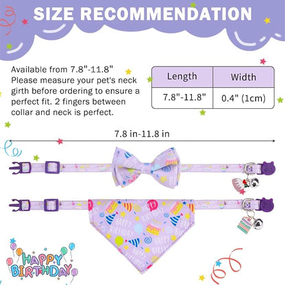 SCENEREAL Cat Bandana Collar for Birthday - Image 6