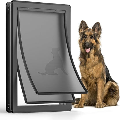 Aluminum XL Dog Door for Exterior Door, Open Size:24.4" H x 13.8" W, Heavy Duty by LockOutWorriesLetFreedom