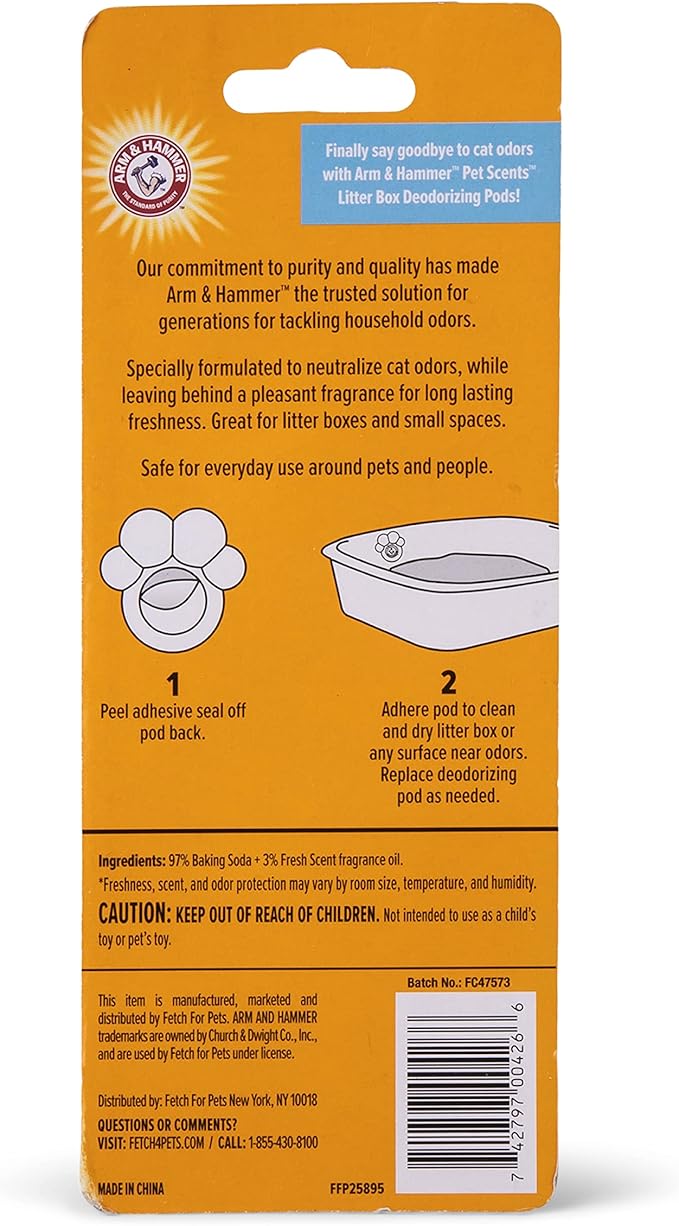 Arm & Hammer Pets Cat Litter Box Deodorizer Pods, Adhesive Odor Absorbing Gel - Image 5