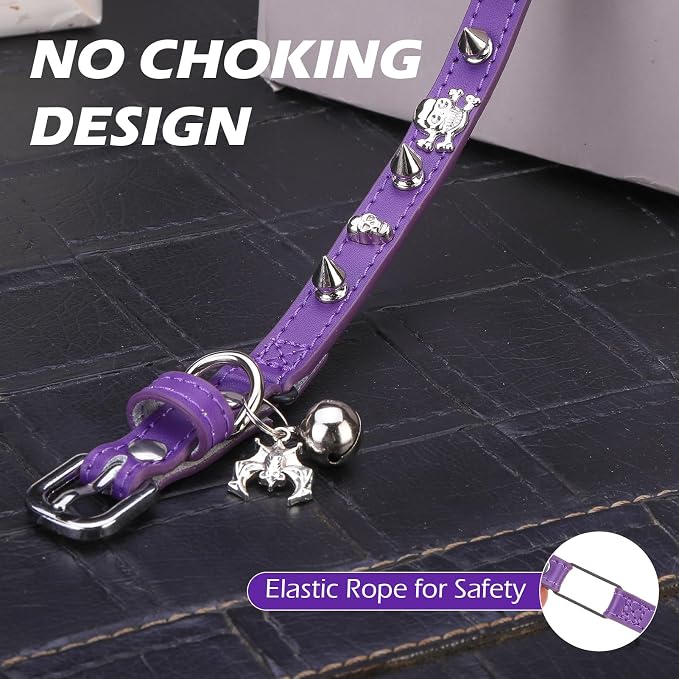 EXPAWLORER Leather Cat Collar for Girl Boy- Adjustable Pet Collar - Image 5