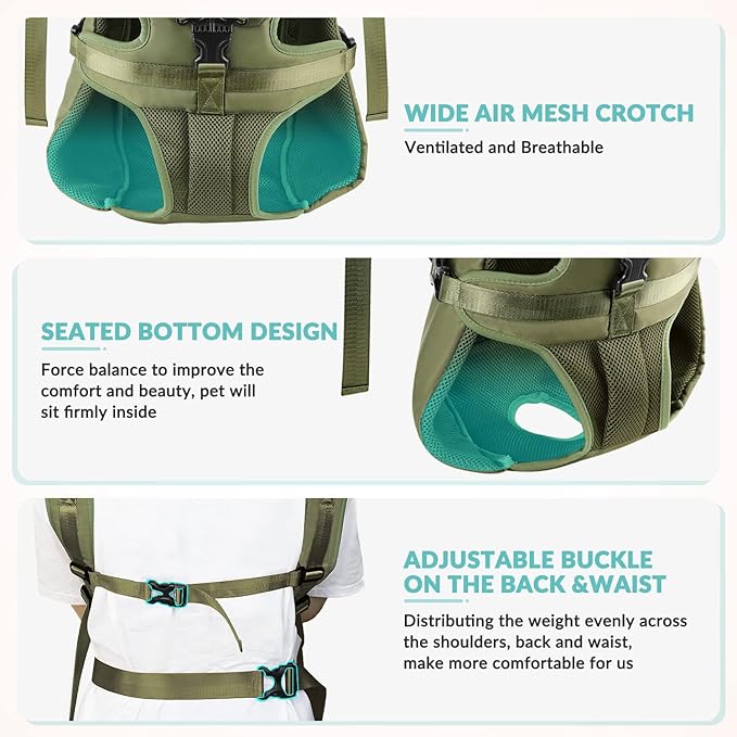 Lukovee Dog Backpack Carrier, Legs Out Easy-fit Dog Front Carrier - Image 5