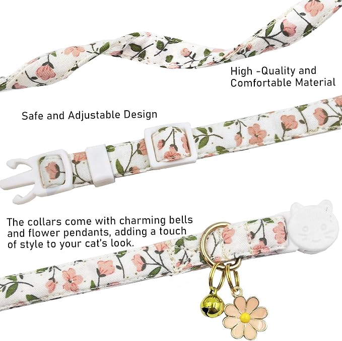 2 Pack Cotton Breakaway Cat Collars Set - Image 2