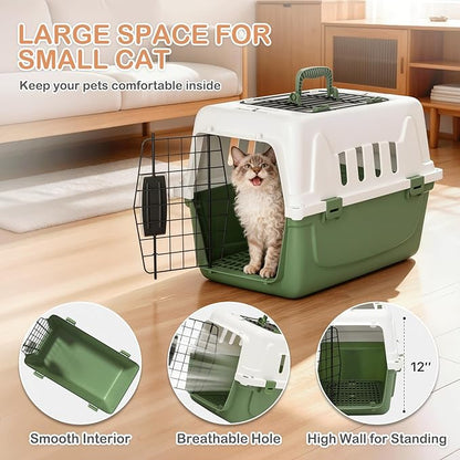 MoNiBloom 18-Inch 2-Door Top Loading Cat Carrier, Plastic Dog Crate Hard-Sided - Image 4