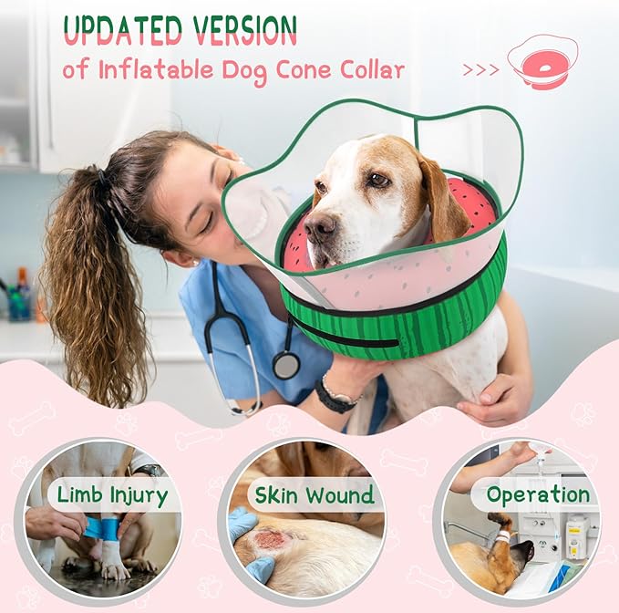 Supet Raised Inflatable Dog Cone Collar to Stop Licking, Soft Dog Cone - Image 2