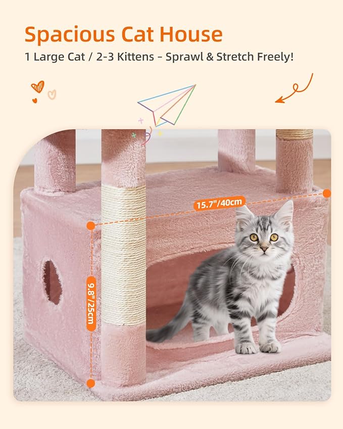 Taoqimiao Cat Tree, 38.5-Inch Cat Tower - Image 2