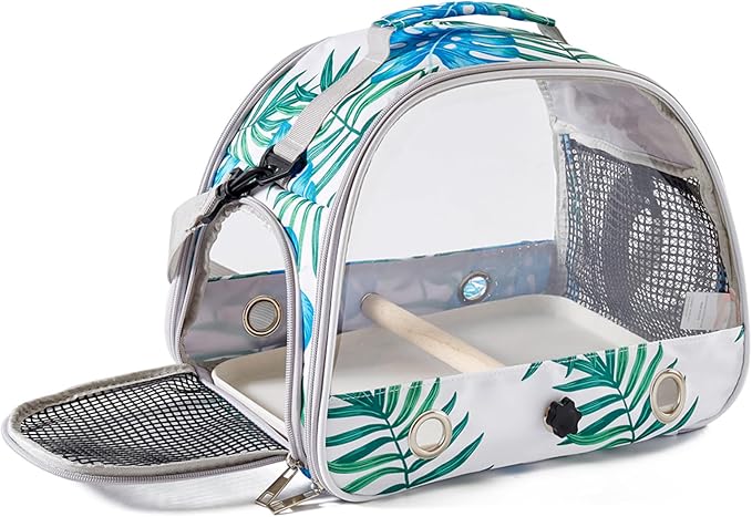 Small Bird Carrier Cage with Standing Perch & Tray Portable & Breathable Pet - Image 6