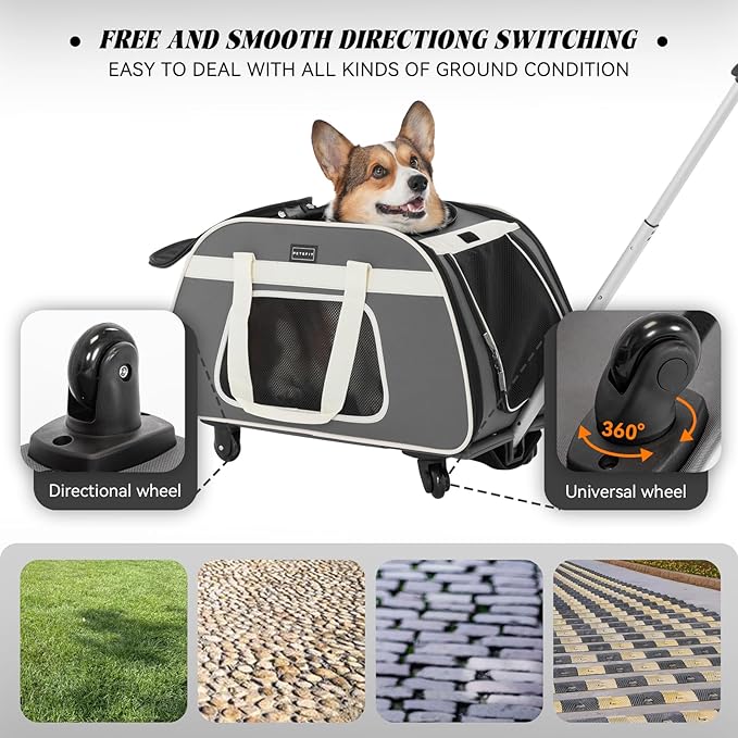PETSFIT Large Pet Carrier with Wheels Designed - Image 3