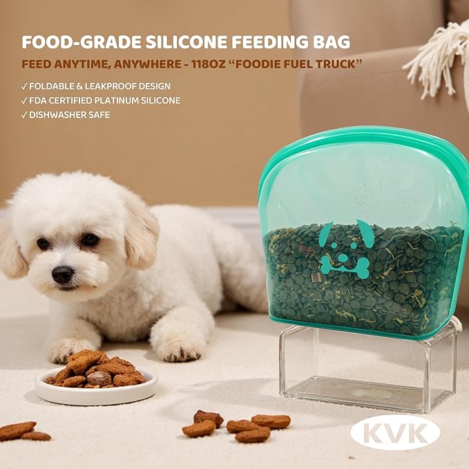 Extra Extra Large Silicone Dog Food Mat 39.4×43.3in and 128oz Silicone Bag Set - Image 4