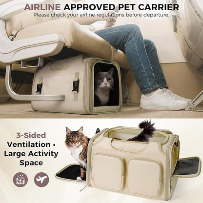 Dog, Cat Carrier for Pets Up to 15 Lbs, Airline Approved Collapsible Soft-Sided - Image 4