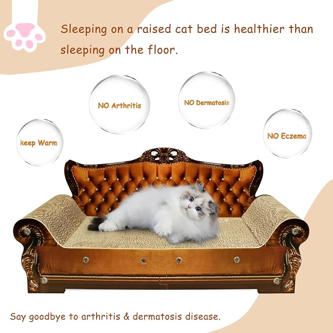 Luxury Cardboard Cat Scratcher Sofa Bed, Couch Shaped Scratching Board - Image 6