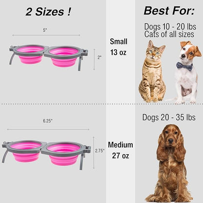Loving Pets Bella Roma Double Diner Collapsible Dog Bowls - Image 3