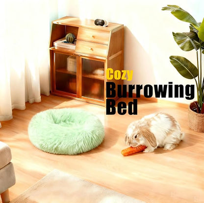 Bunny Rabbit Hideout Bed Small Animal Bedding Donut-Shaped Burrowing Pet Bed - Image 5