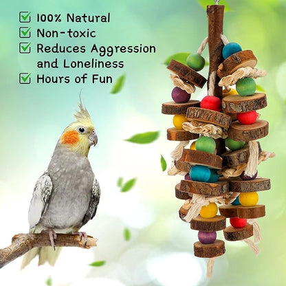 Rypet Wood Bird Chewing Toys for Cage Wall, Wooden Bird Cage Toy for Helping to - Image 4