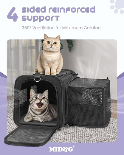 MIDOG Cat Carrier Soft for Small to Medium-Sized Cats, TSA Airline Approved - Image 8