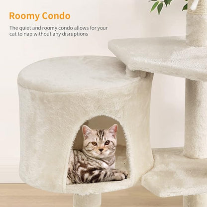 BestPet | 36" Cat Tree Tower | Beige | Sturdy Multi-Level Cat Tree - Image 7