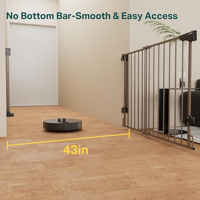 Cumbor 29.2–43" Baby Gate for Stairs, Wall-Mounted, Expandable No Bottom Bar - Image 2
